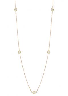 18k Yellow Gold Necklace with 5 Diamonds Image