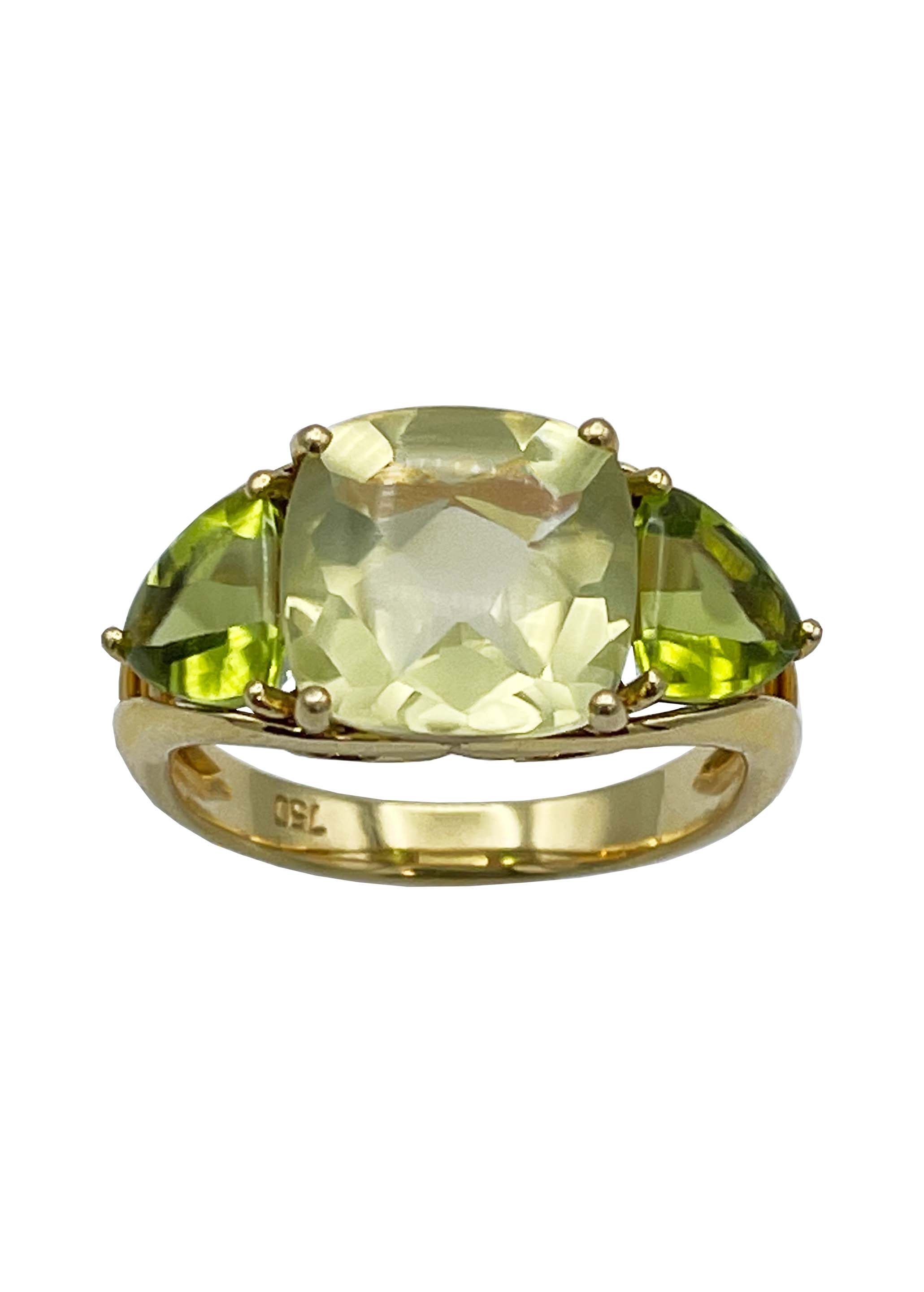 Peridot 18k Yellow Gold Ring Size 7 Image