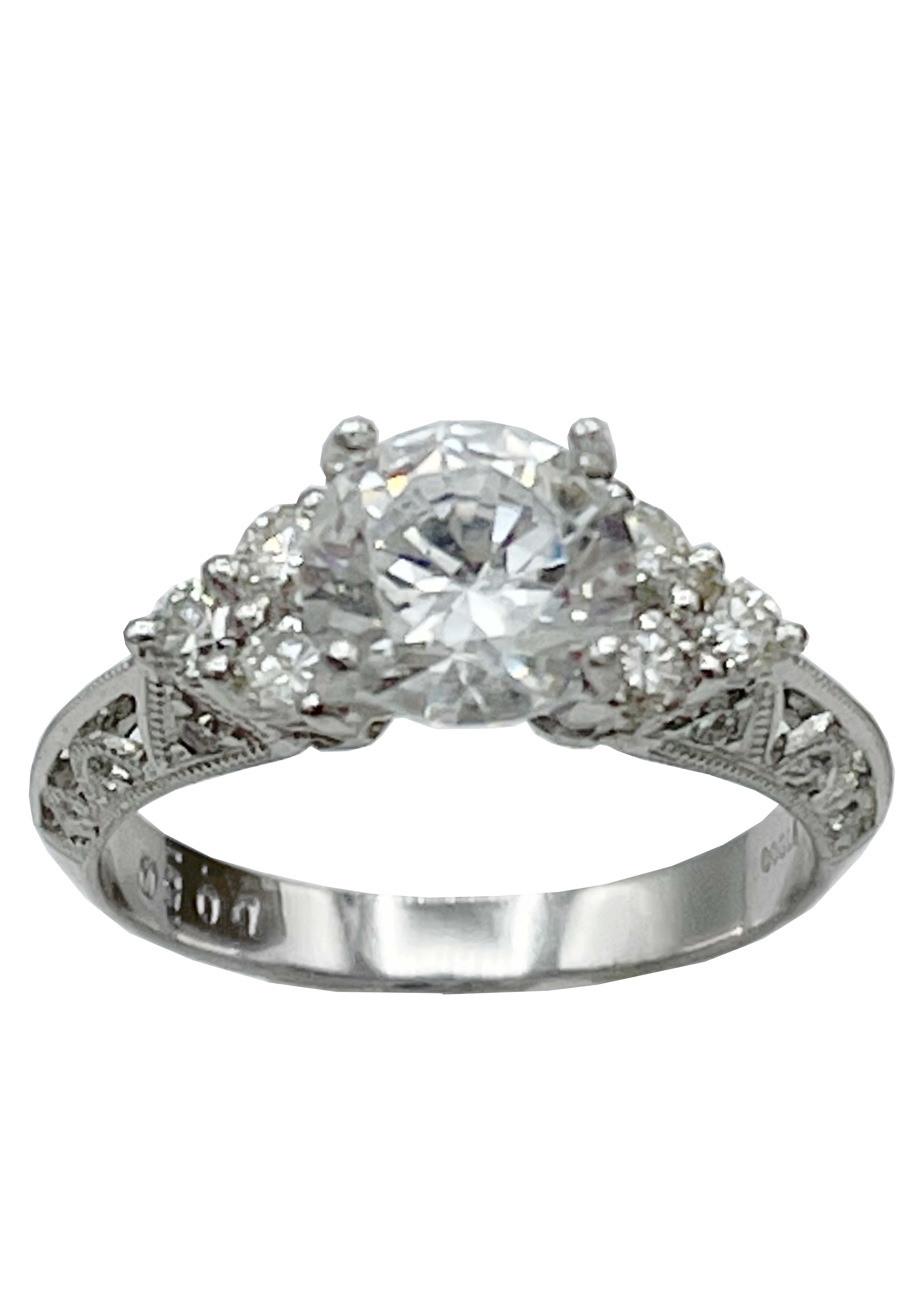 18k White Gold Engagement Diamond Ring Setting Image