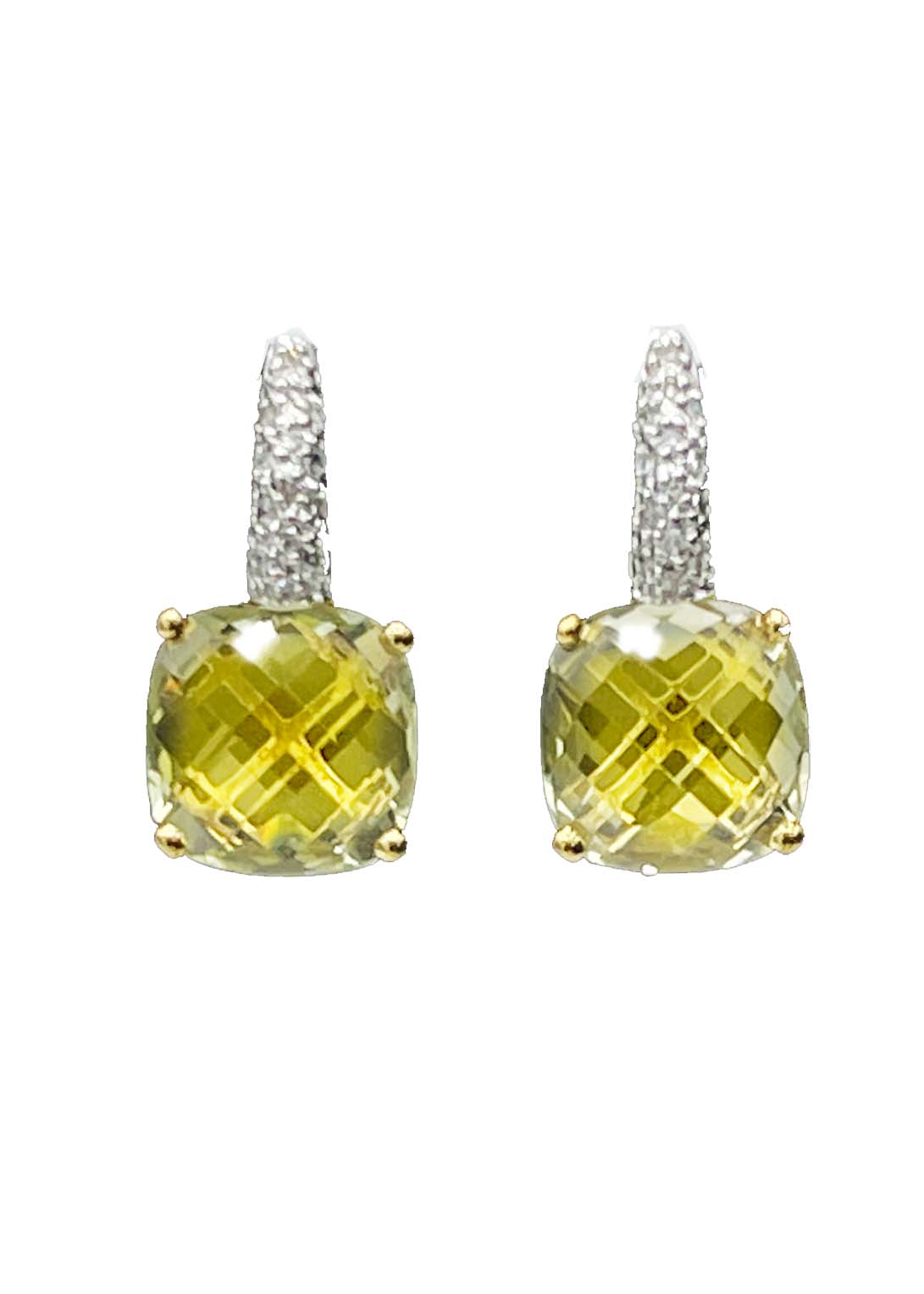 18k White and Yellow Gold Citrine Earrings Image