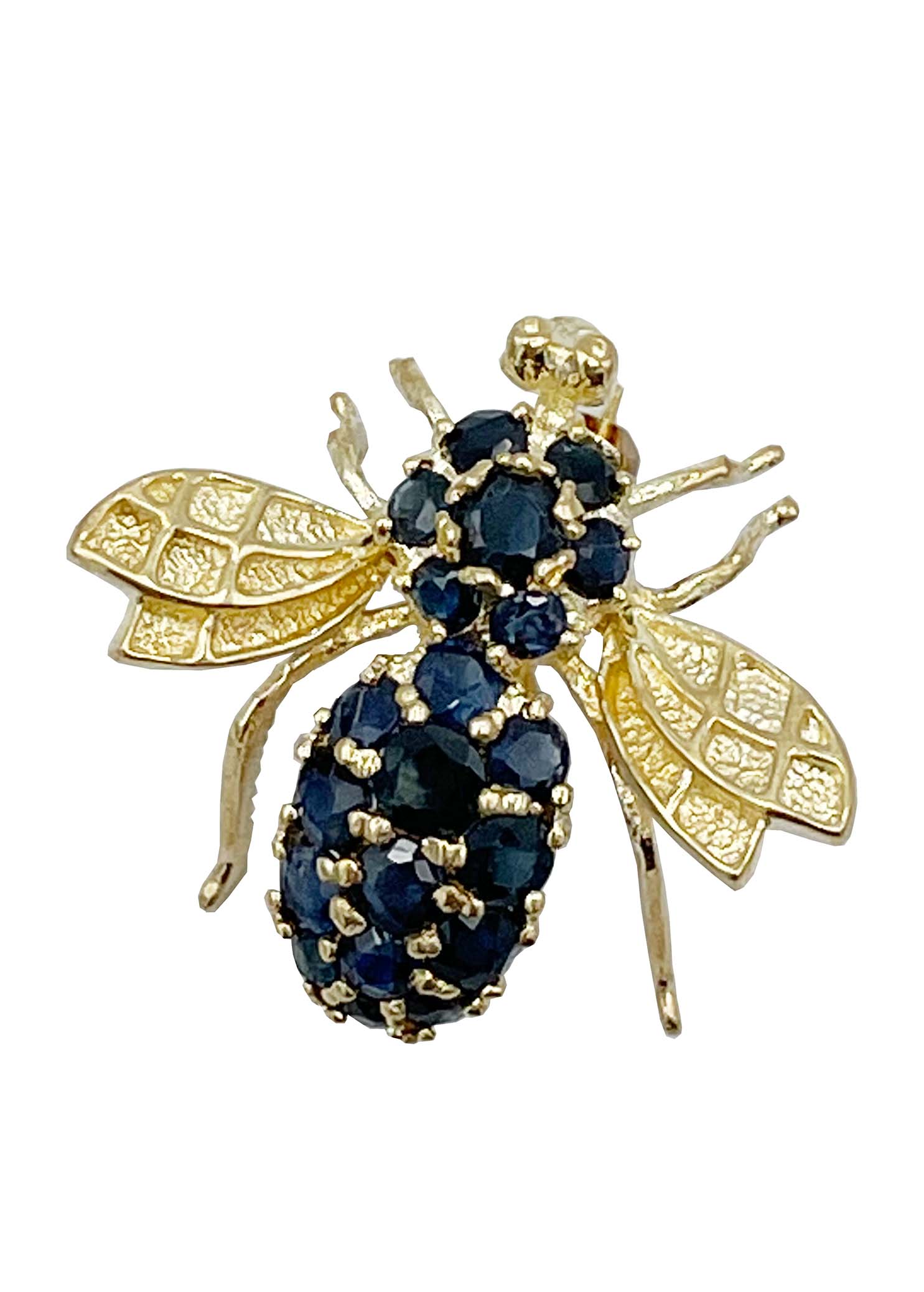 18k Yellow Gold Sapphire Bug Pin Image