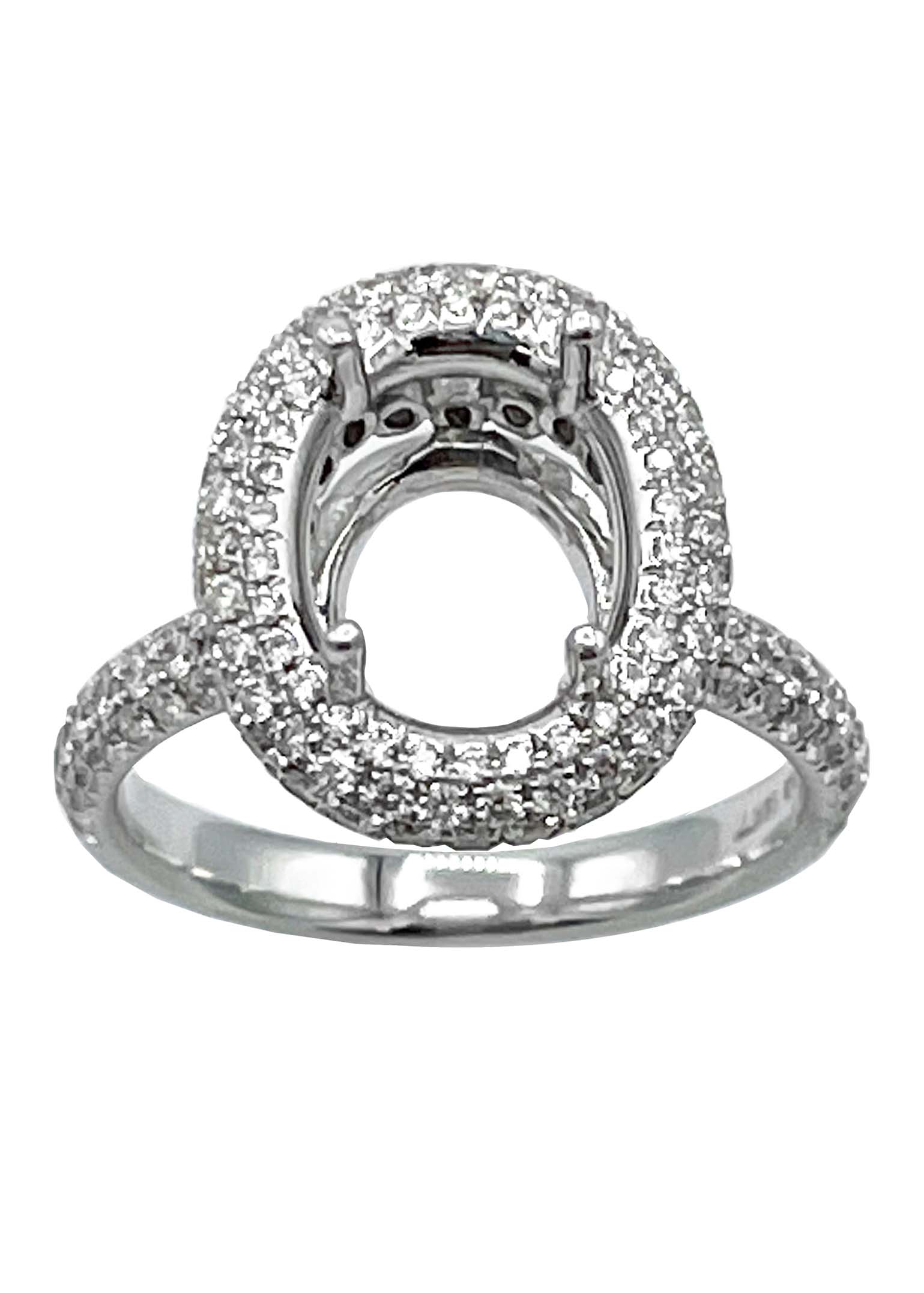 18k White Gold Diamond Engagement Ring Setting Image