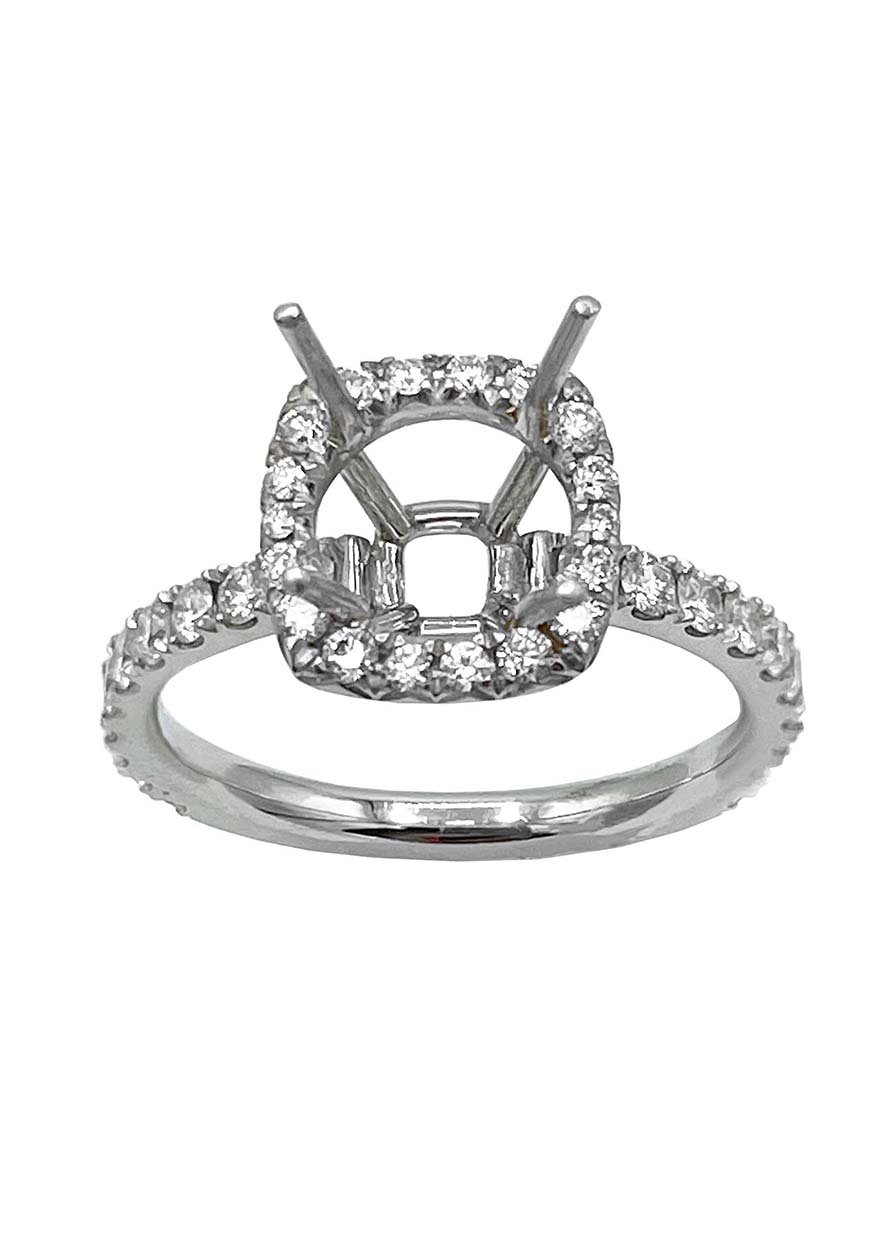 Handmade Platinum Diamond Engagement ring setting Image