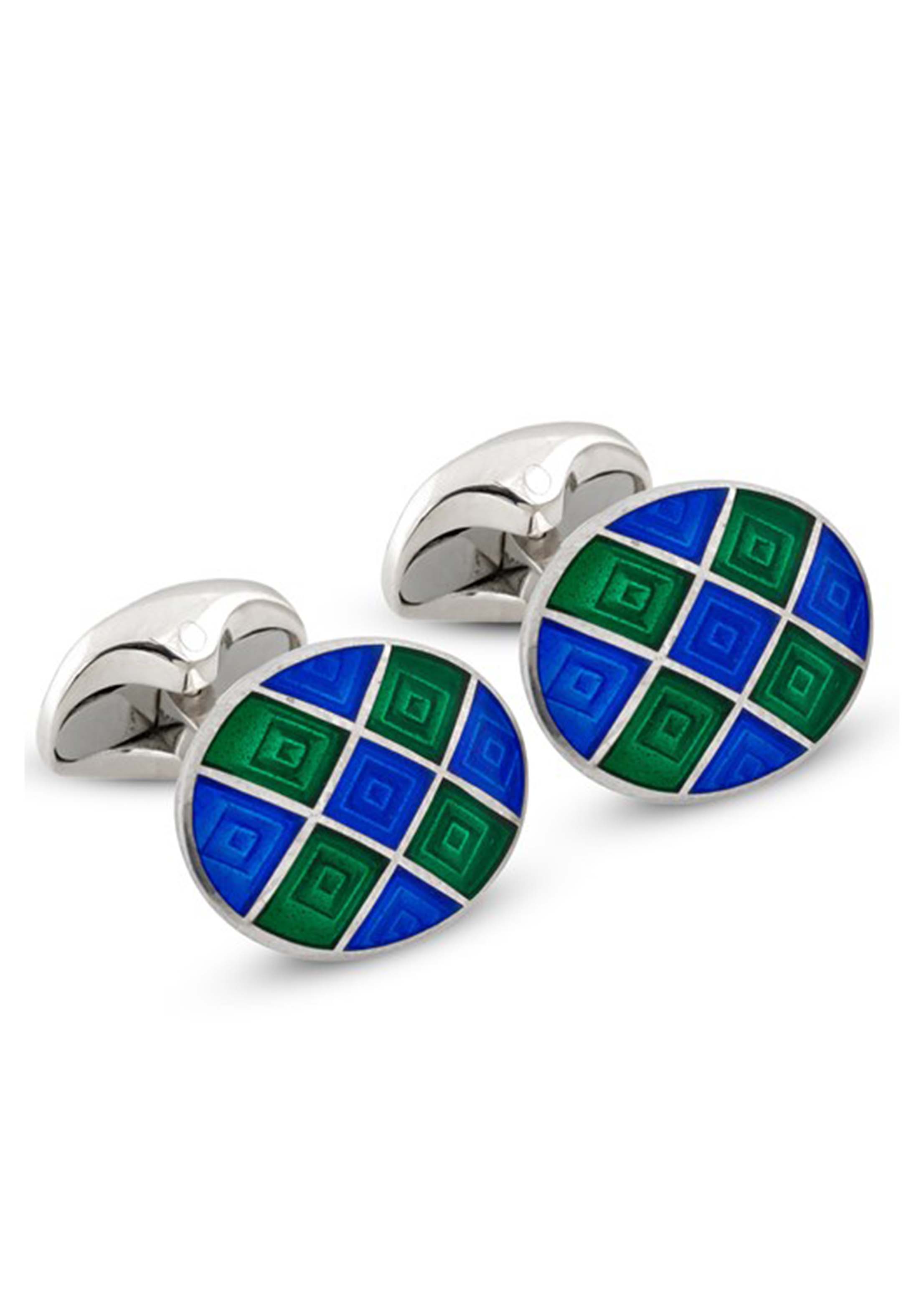 Sterling Silver Checked Cufflinks Image