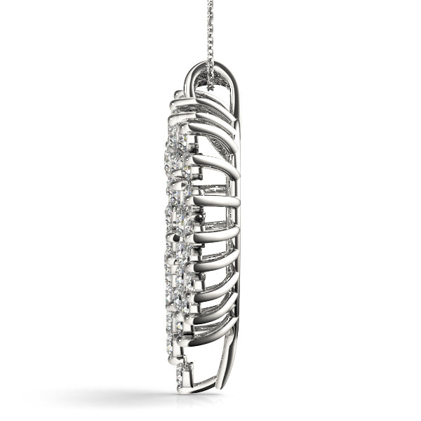 14K White Gold Lab Diamond Heart Pendant