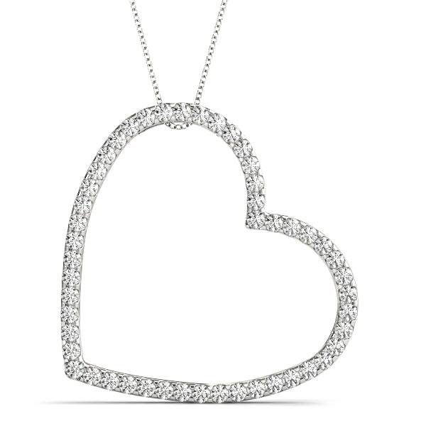 Lab Diamond Heart Pendant in Fine Gold