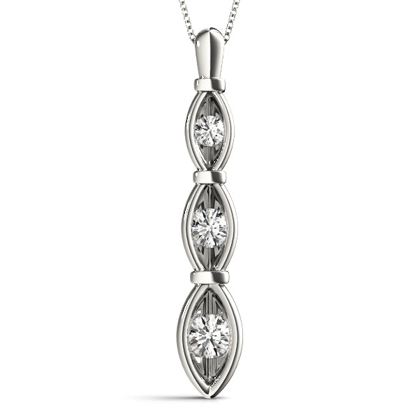 Diamond Lab Grown 3 Stone Pendant