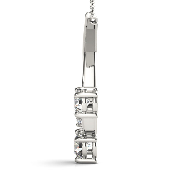 Lab Diamond 3 Stone 14K Gold Pendant