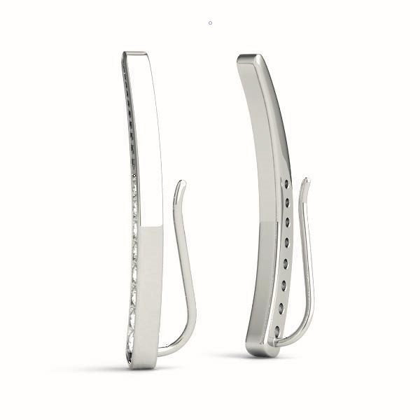 Diamond Lab Grown Gold Ear Climber Earrings