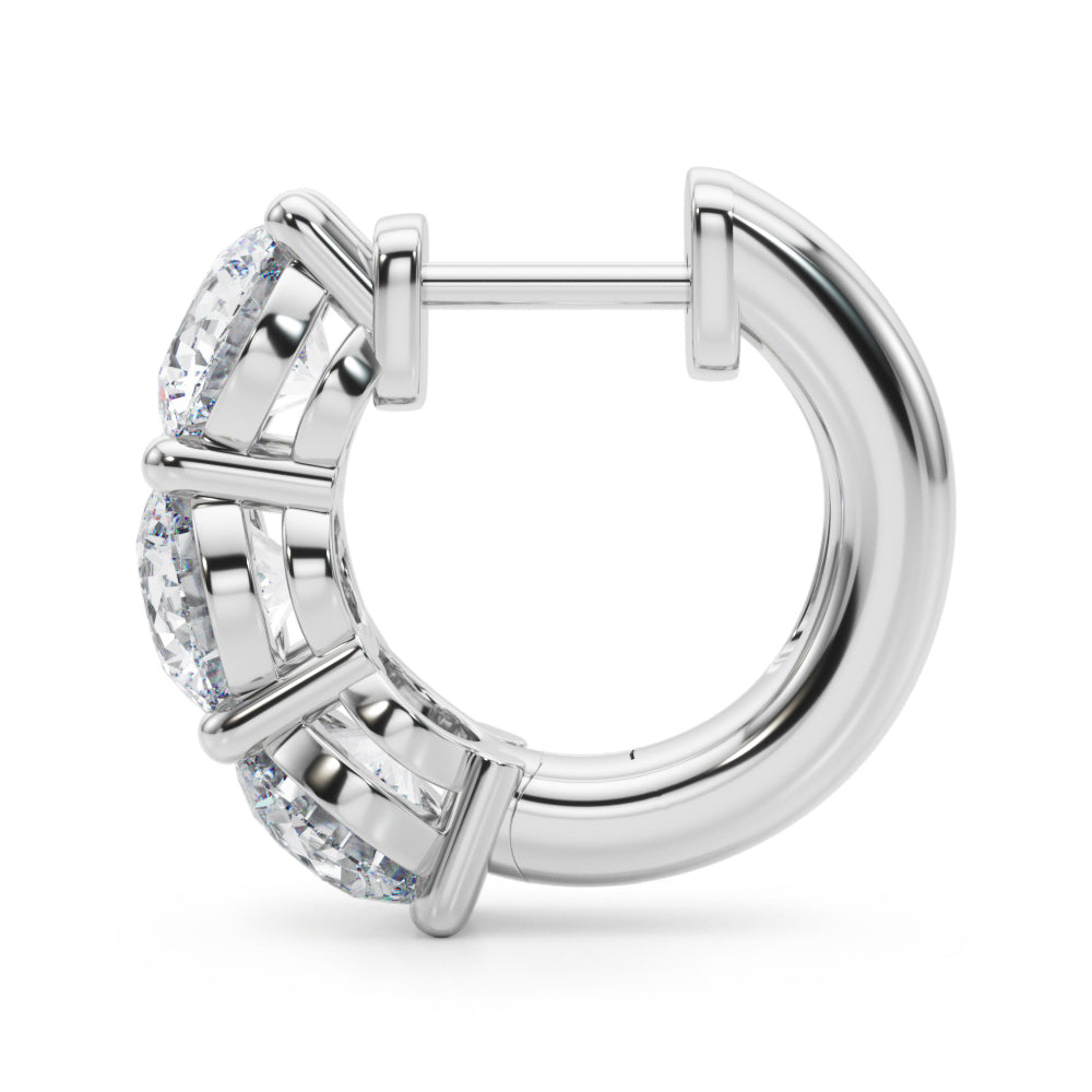 Diamond Lab Grown 14K Gold Round Hoop Earrings