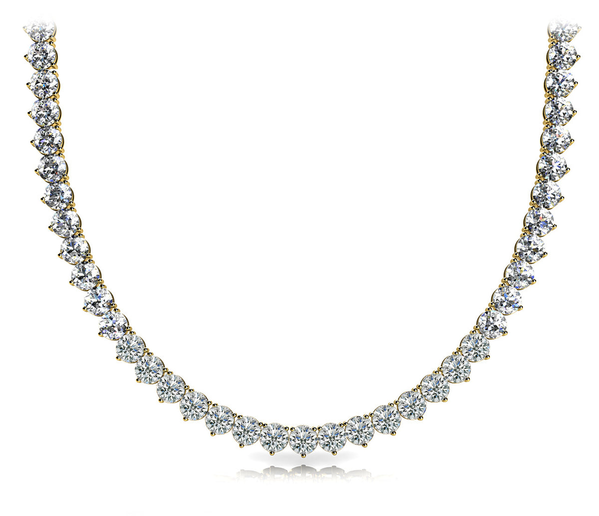 14K Yellow Gold Lab Diamond Riviera Necklace