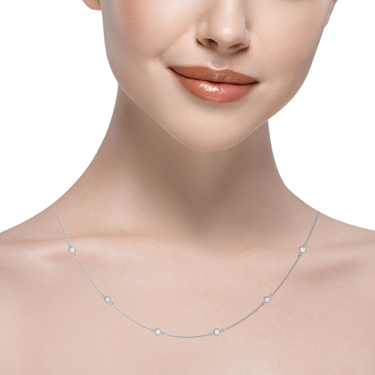 Lab Diamond 1.1mm Pendant Chain Necklace