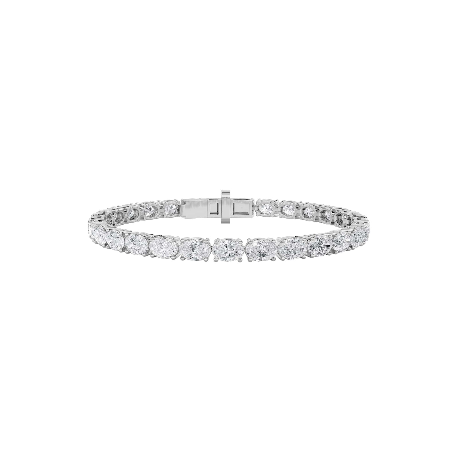 7Cttw Oval Shaped Lab Grown Diamond (F/VS) Tennis Bracelet in 14K Gold