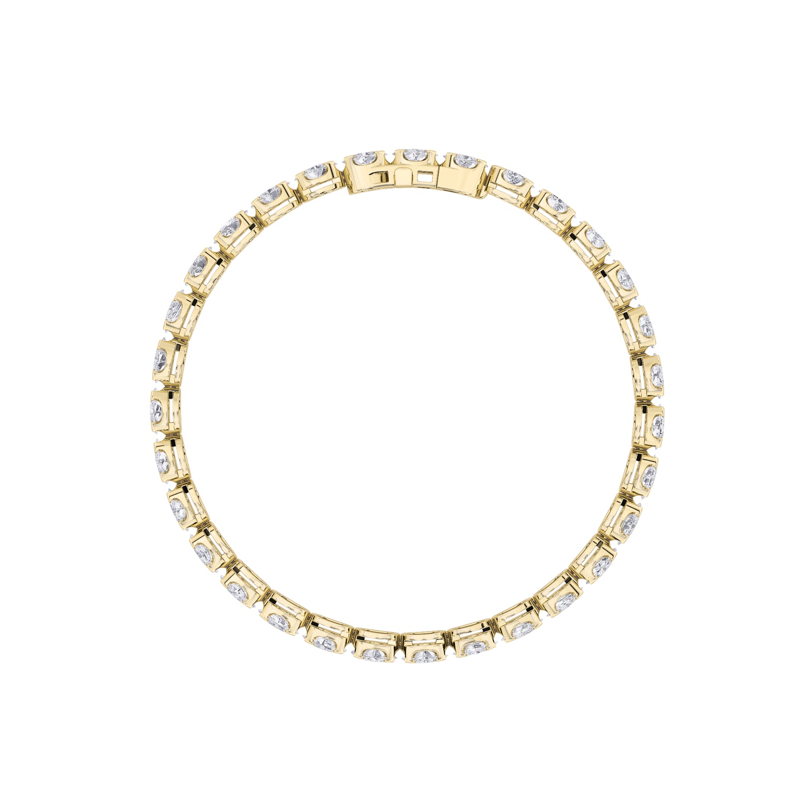 10.5Cttw Oval Shaped Lab Grown Diamond (F/VS)  Bracelet in 14K Gold