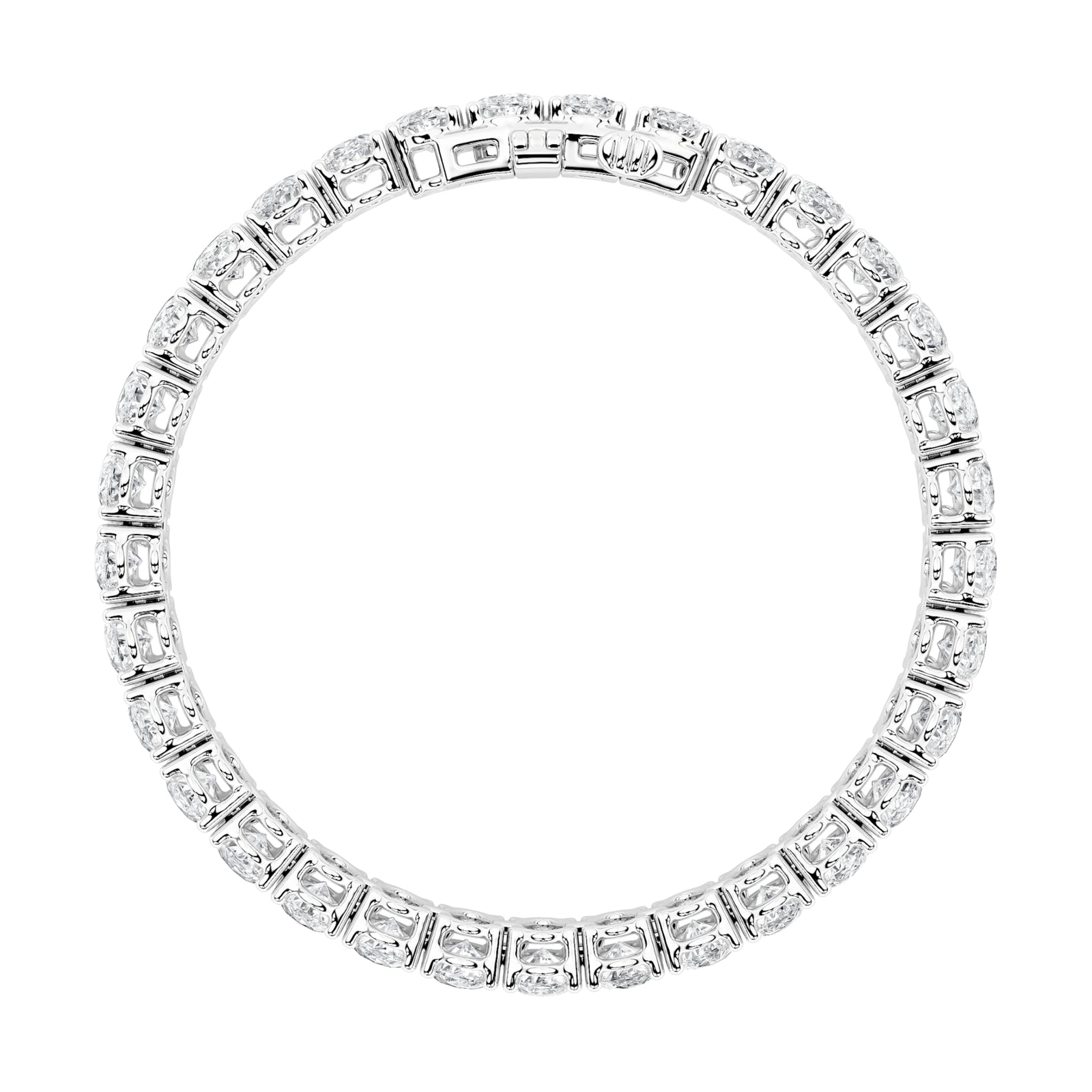10Cttw Oval Shaped Lab Grown Diamond (F/VS) East West Line Bracelet in 14K Gold