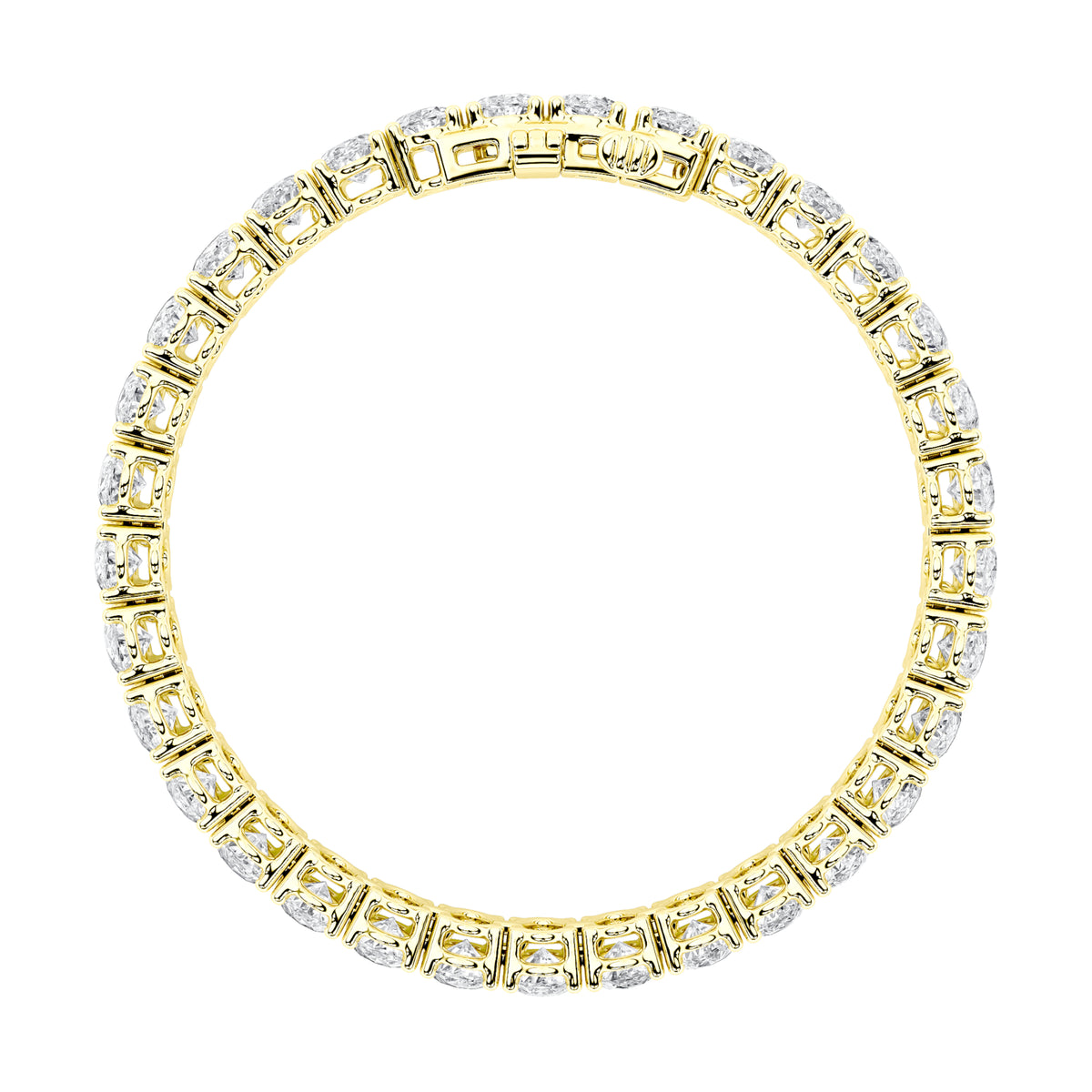 10Cttw Oval Shaped Lab Grown Diamond (F/VS) East West Line Bracelet in 14K Gold