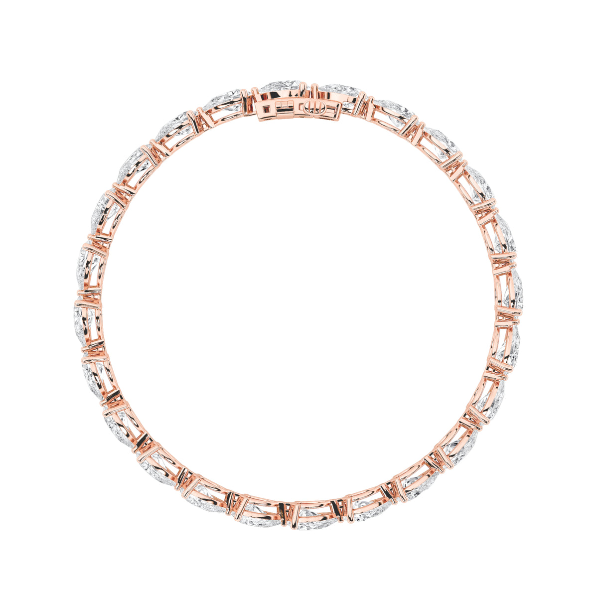 12Cttw Pear Shaped Lab Grown Diamond (F/VS) Fancy Line Bracelet in 14K Gold