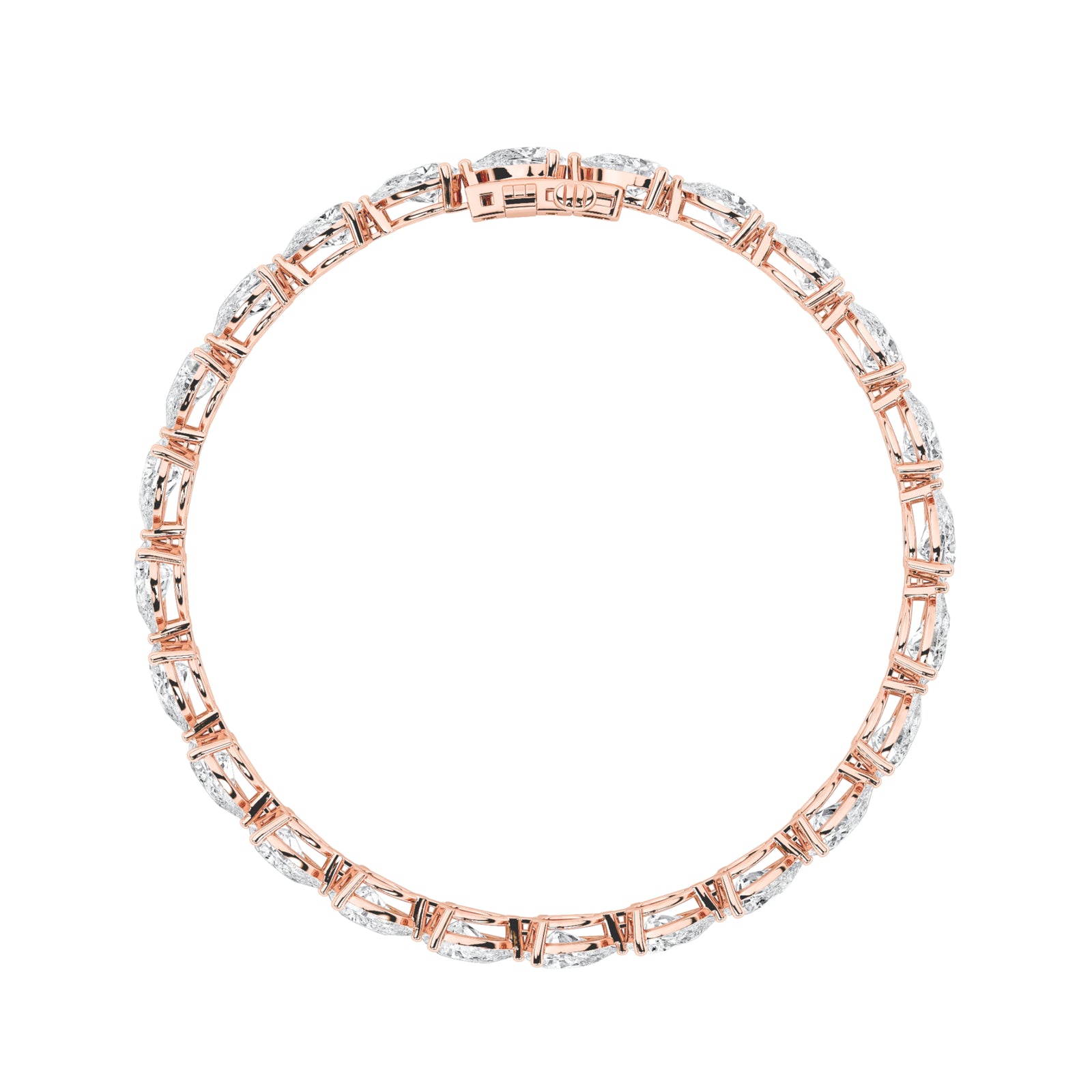 8Cttw Pear Shaped Lab Grown Diamond (F/VS) East West Bracelet in 14K Gold
