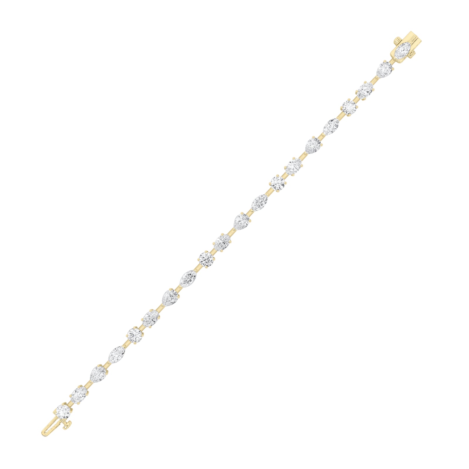 10Cttw Oval Shaped Lab Grown Diamond East & West Bracelet in 14K Gold (F/VS)