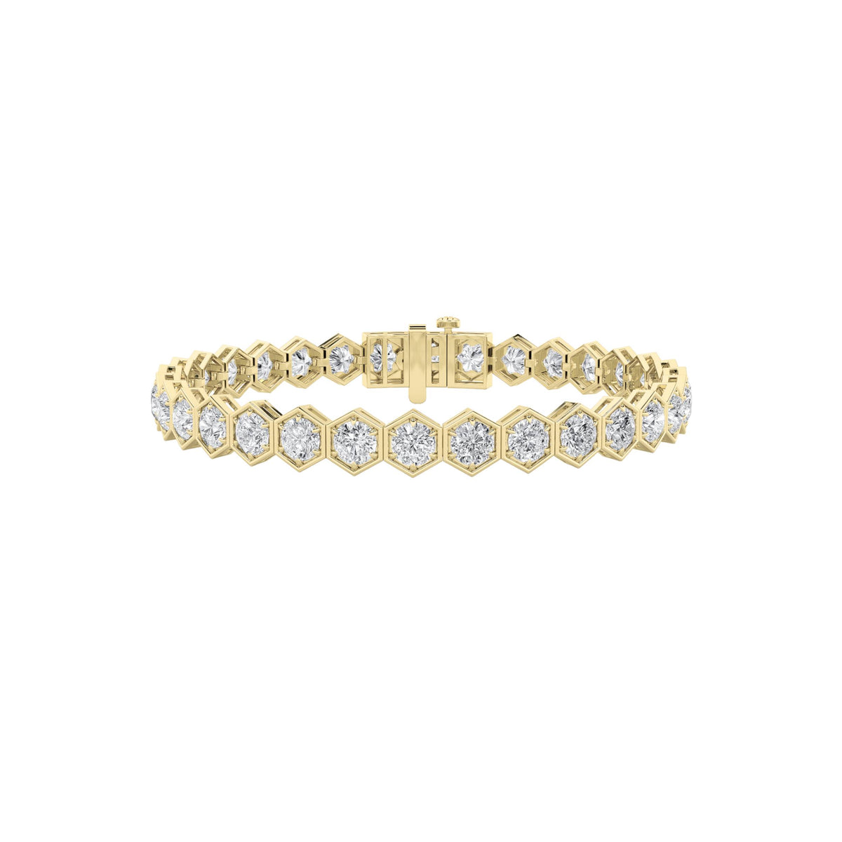 10Cttw Round Shaped Lab Grown Diamond (F/VS)  Bracelet in 14K Gold