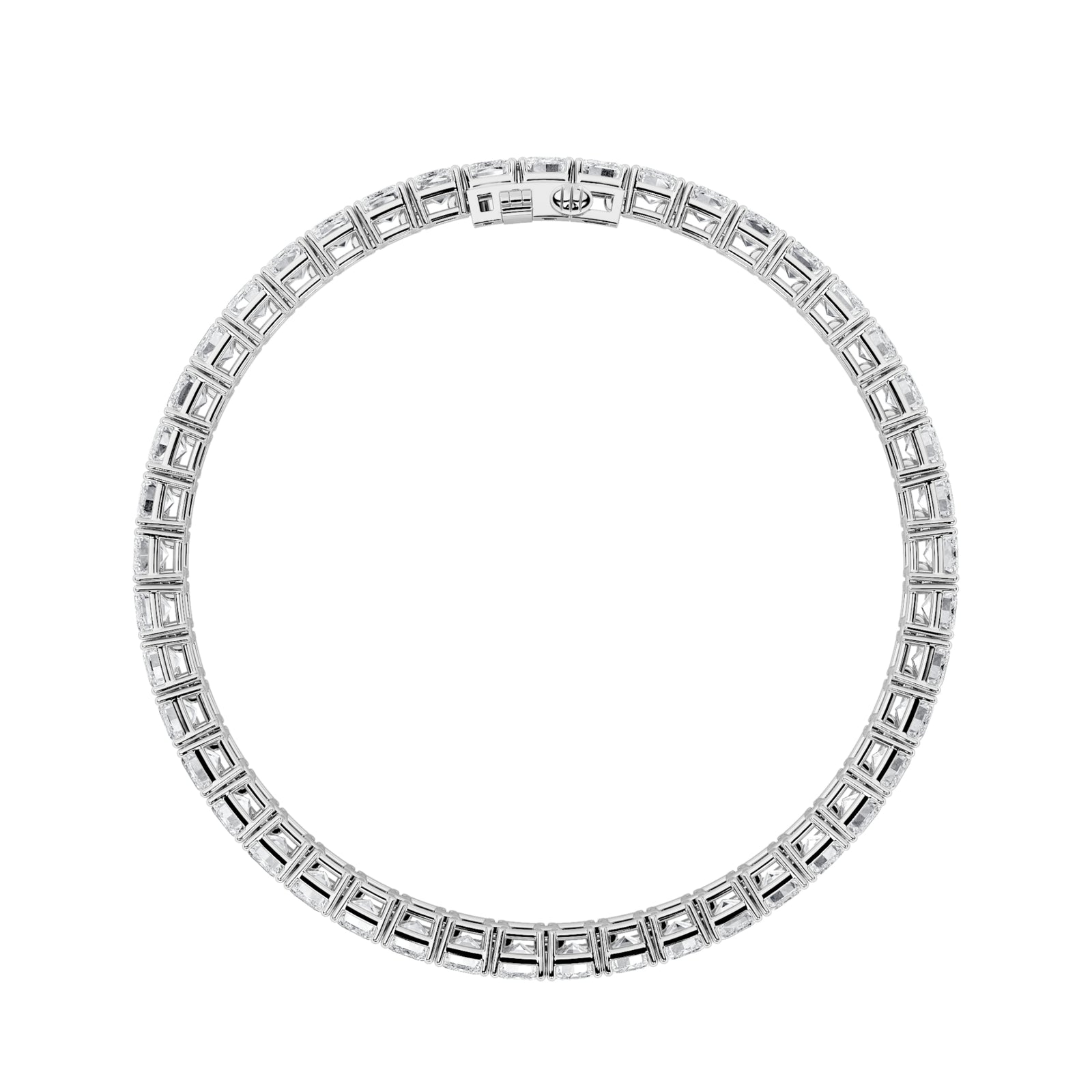 15Cttw Emerald Shaped Lab Grown Diamond North  South Bracelet in 14K Gold (F/VS)