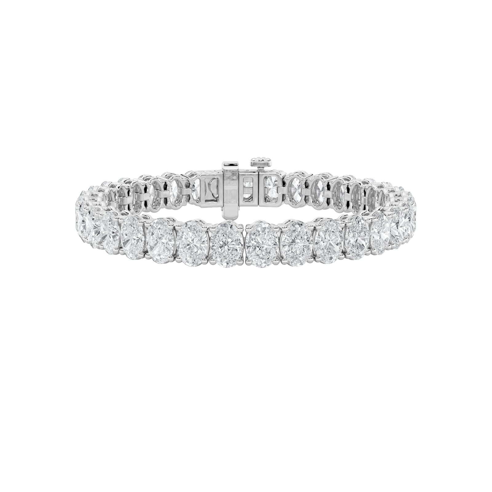 15Cttw Oval Shaped Lab Grown Diamond North  South Bracelet in 14K Gold (F/VS)