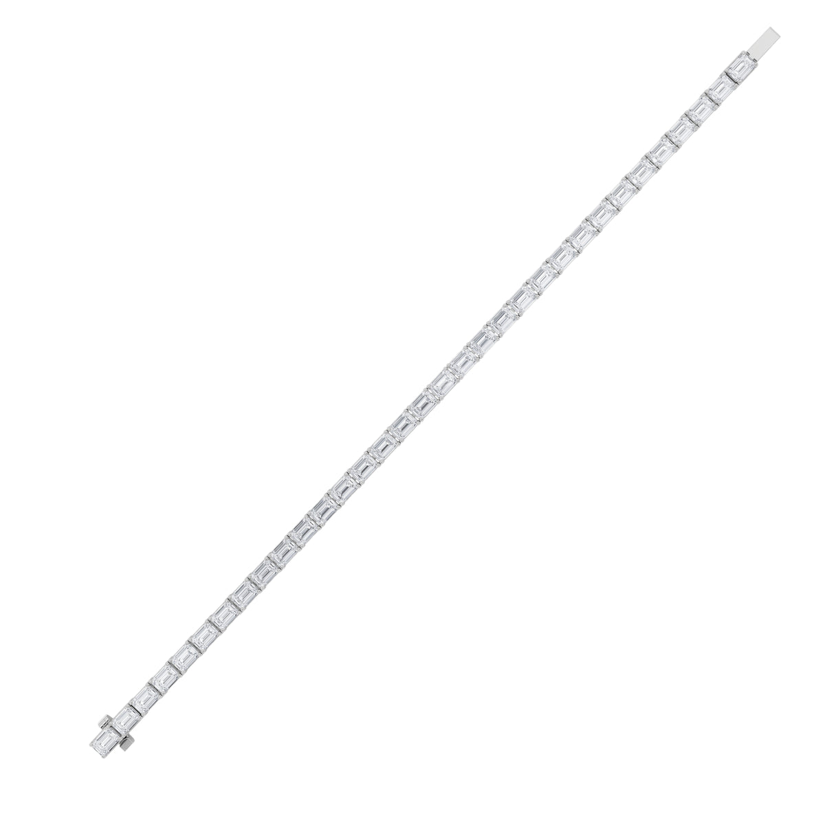 15Cttw Radiant Shaped Lab Grown Diamond (F/VS) East West Line Bracelet in 14K Gold