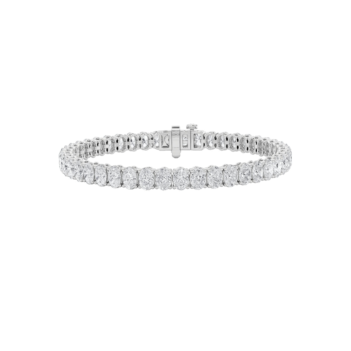 6Cttw Oval Shaped Lab Grown Diamond North  South Bracelet in 14K Gold (F/VS)