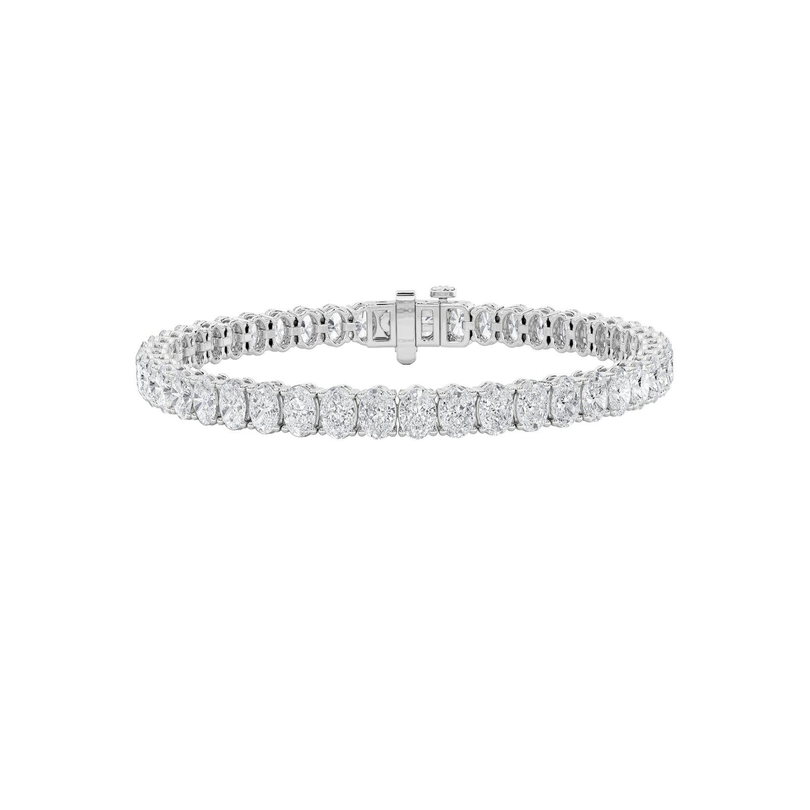 8.25Cttw Oval Shaped Lab Grown Diamond North  South Bracelet in 14K Gold (F/VS)