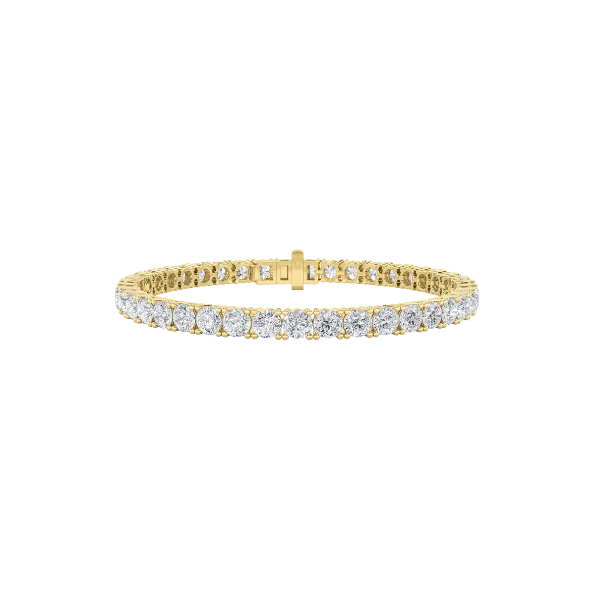 9Cttw Round Shaped Lab Grown Diamond Tennis Bracelet in 14K Gold (F/VS)