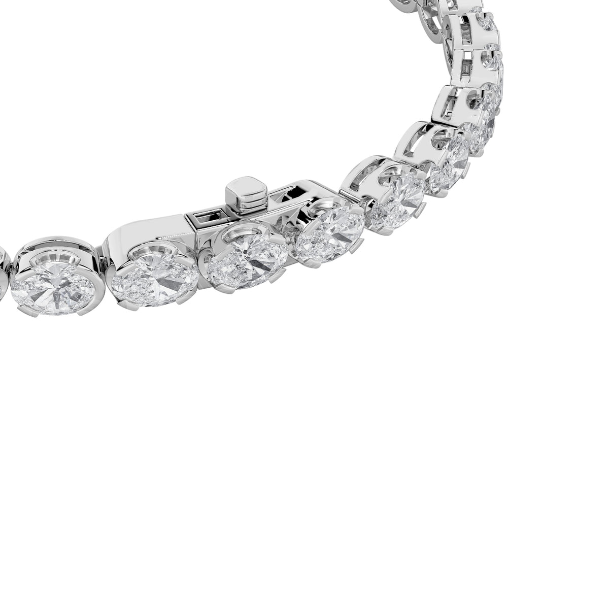 5.5Cttw Oval Shaped Lab Grown Diamond (F/VS) Tennis Bracelet in 14K Gold