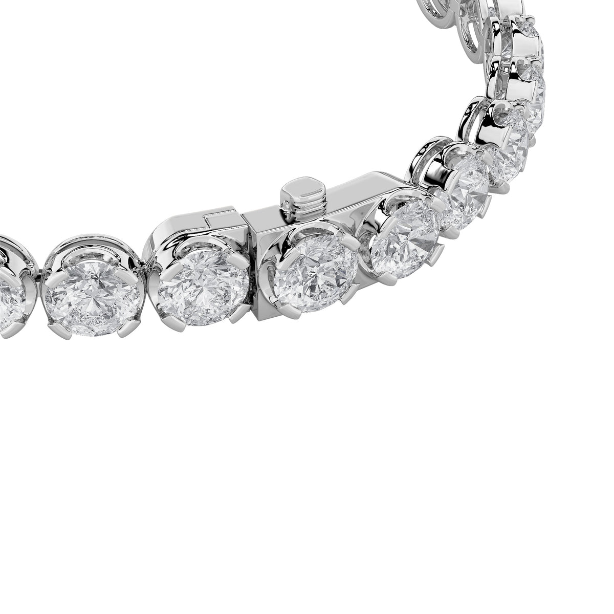12Cttw Round Shaped Lab Grown Diamond (F/VS)  Bracelet in 14K Gold