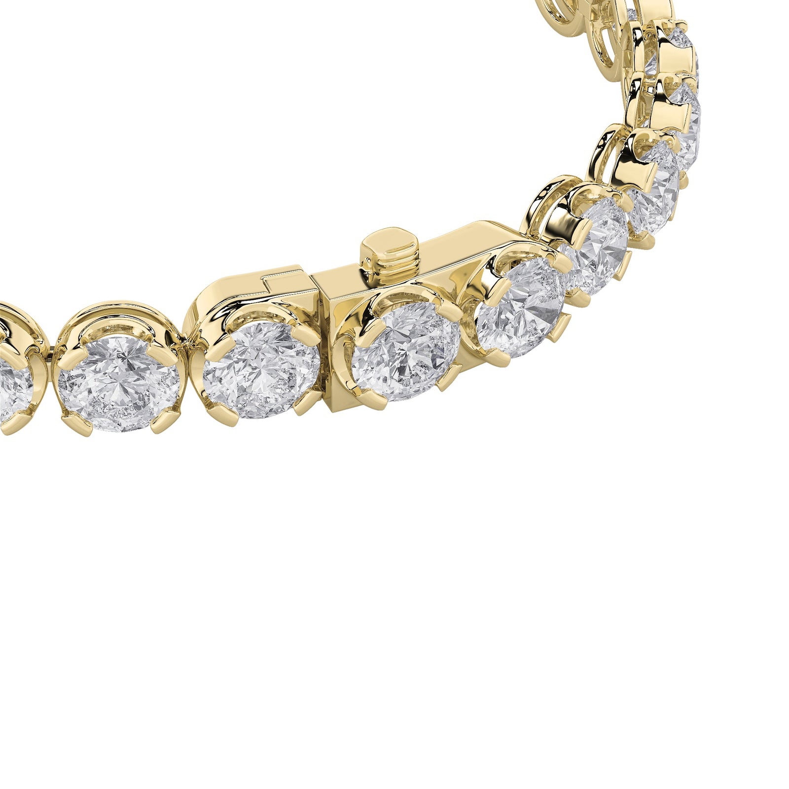9Cttw Round Shaped Lab Grown Diamond (F/VS)  Bracelet in 14K Gold