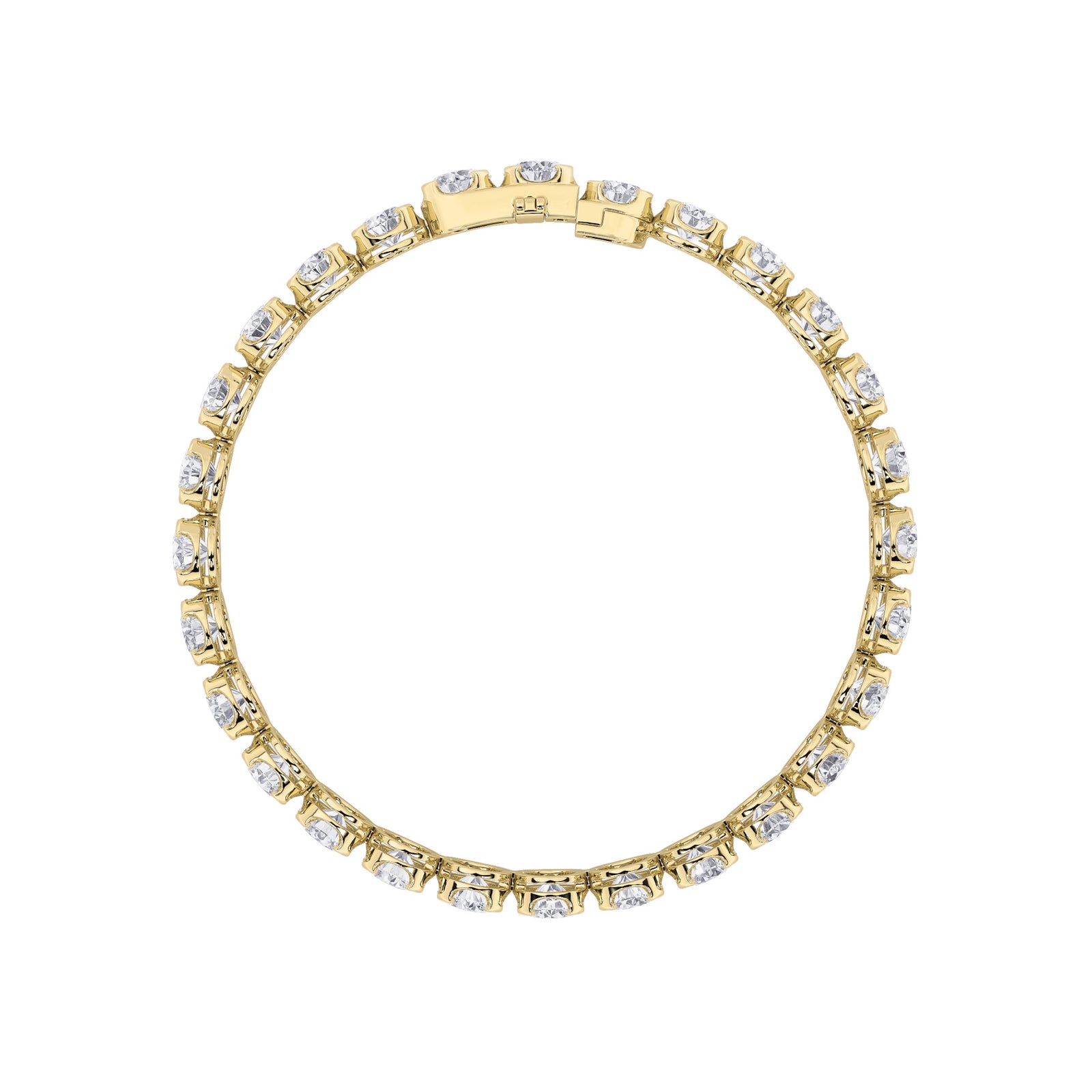 9Cttw Round Shaped Lab Grown Diamond (F/VS)  Bracelet in 14K Gold