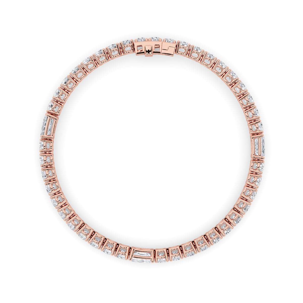10Cttw Emerald Shaped Lab Grown Diamond (F/VS) East West Station Bracelet in 14K Gold