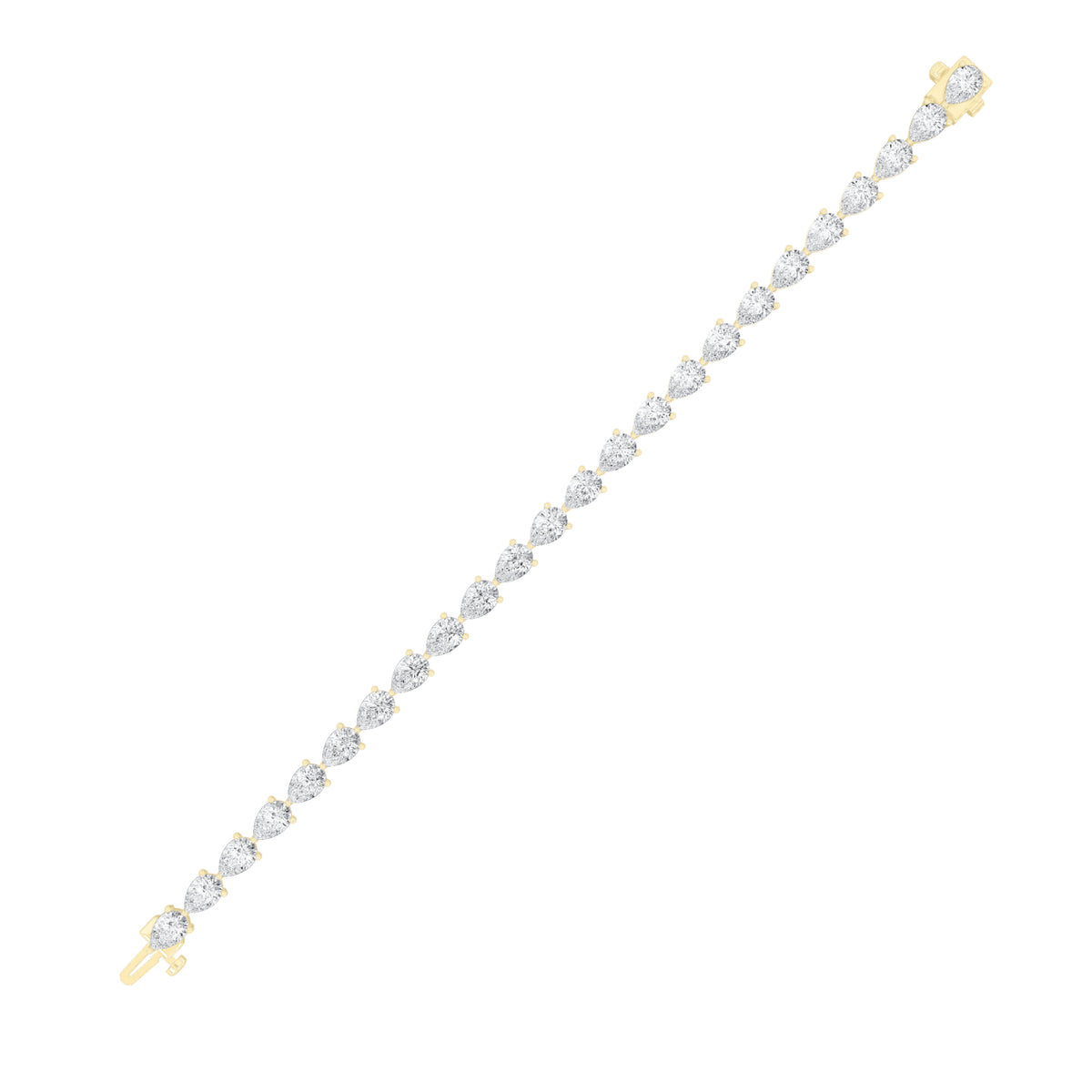 8.5Cttw Pear Shaped Lab Grown Diamond (F/VS) Fancy Line Bracelet in 14K Gold