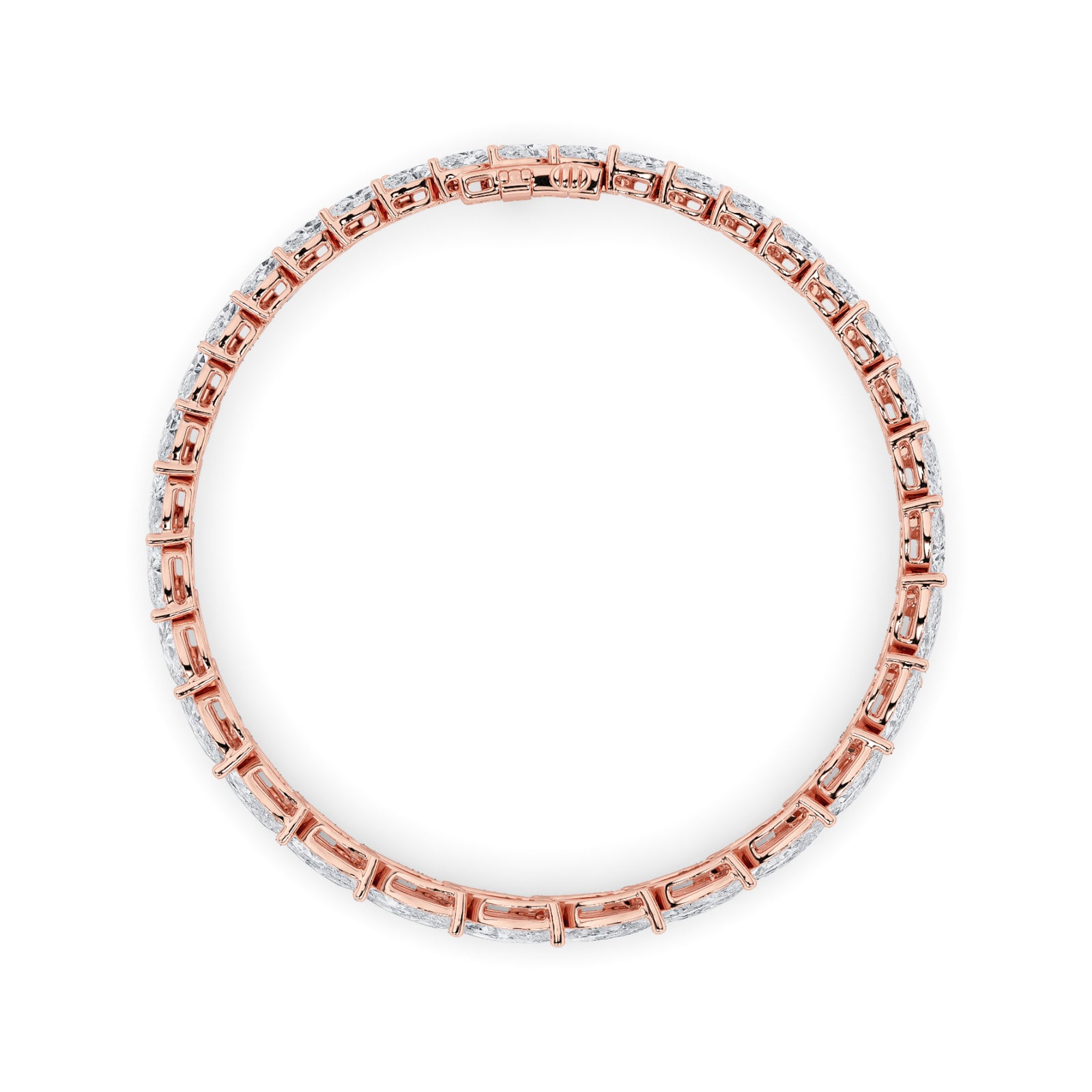 13.5Cttw Marquise Shaped Lab Grown Diamond (F/VS)  Bracelet in 14K Gold