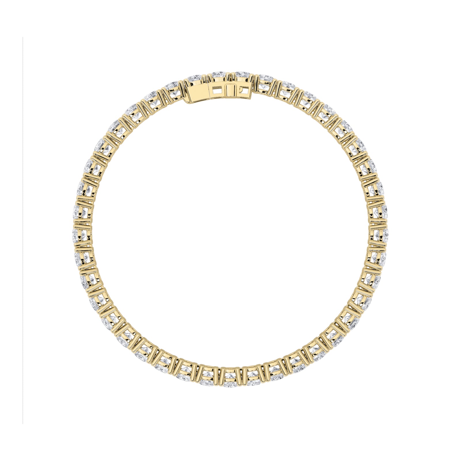 15Cttw Round Shaped Lab Grown Diamond Tennis Bracelet in 14K Gold (G/VS)