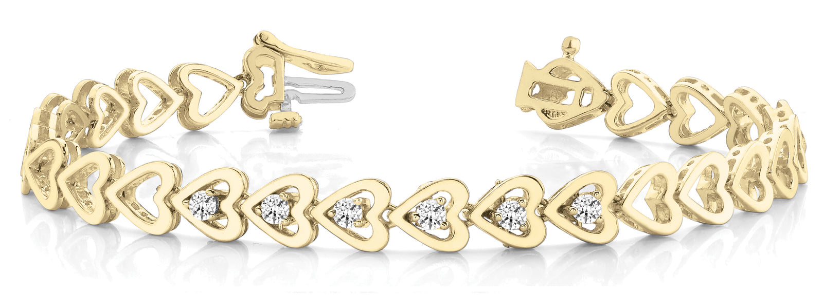 Yellow Gold 6-Diamond Line Bracelet