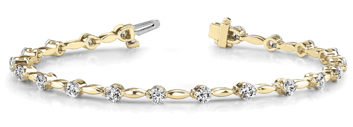 14K Yellow Gold Diamond Fashion Bracelet