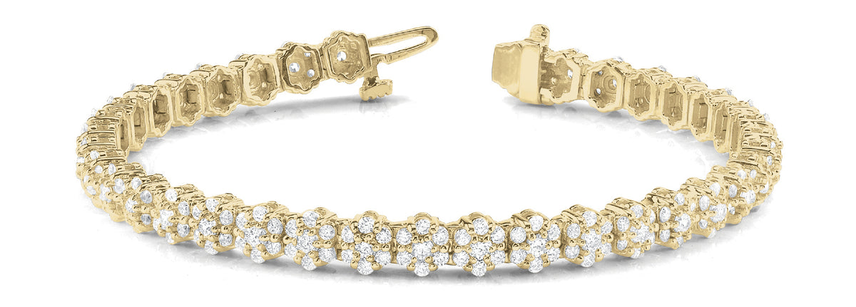 14K Yellow Gold Lab Diamond Tennis Bracelet