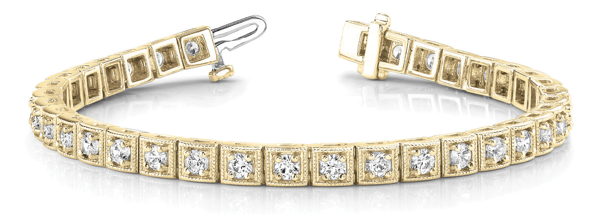 14K Yellow Gold Diamond Vintage Bracelet