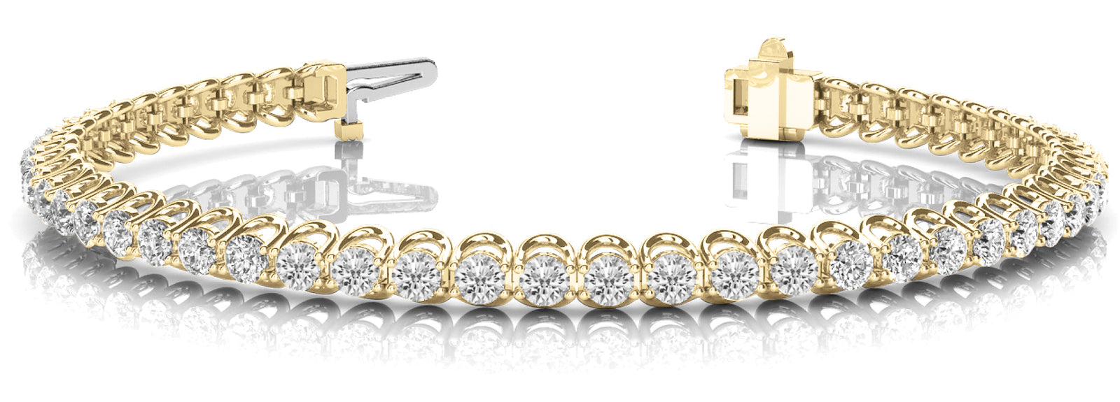 14K Yellow Gold Lab Diamond In-Line Tennis Bracelet