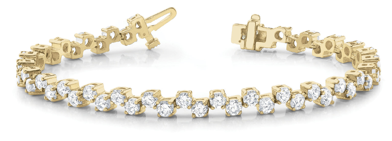 14K Yellow Gold Diamond Tennis Bracelet