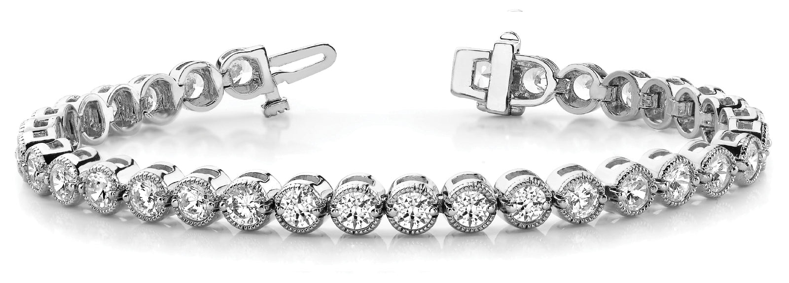 Lab Diamond 14K Gold In Line Tennis Bracelet
