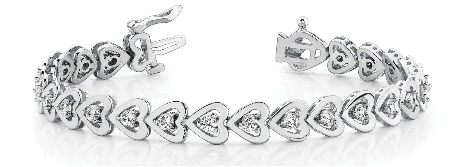 Lab Diamond Heart Line Bracelet