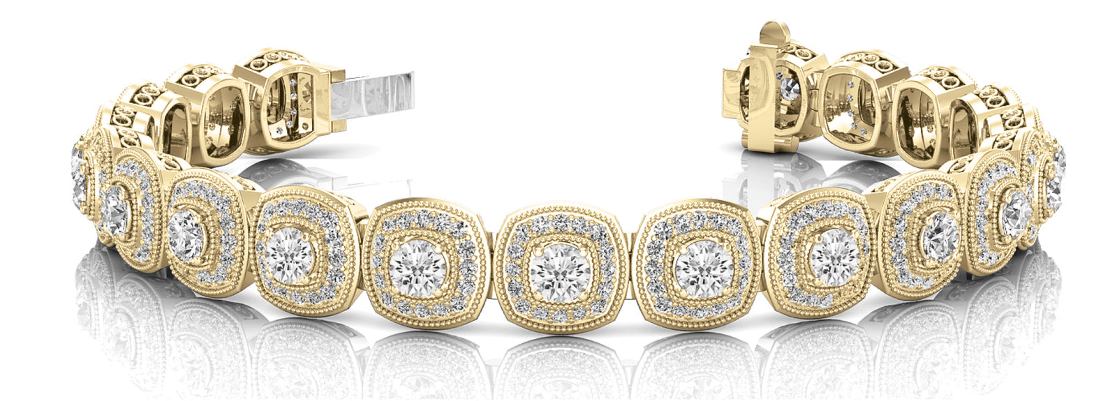 14K Yellow Gold Diamond Tennis Bracelet