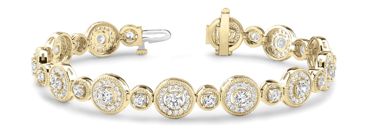14K Yellow Gold Vintage Diamond Bracelet