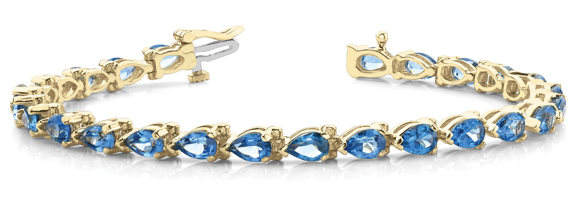 14K Yellow Gold Pear Diamond Fashion Bracelet