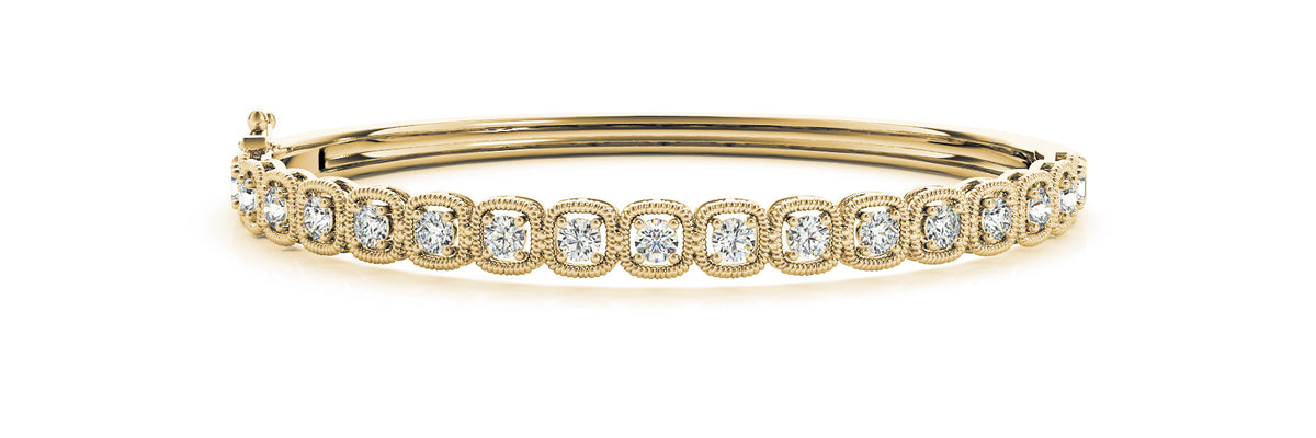 14K Yellow Gold Diamond Bangle